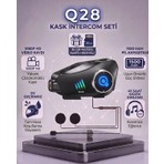 Q28 Motosiklet Kask Bluetooth Kulaklık 1080P Kamera Interkom Kulaklık Su Geçirmez Intercom