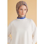 Belli Fresh Geometrik Desen Saks Bej Pure Eşarp 7 - 27