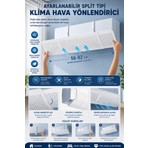 Delikli 56-92 cm Ayarlanabilir Açı Klima Split Hava Yönlendirici Klima Çarpma Önleyici Siperliği Aparatı