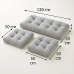 Elf Consept Rattan Bahçe Balkon Mobilyası Minderi 120X50 / 50X50 cm 3'lü Minder Seti
