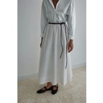Suud Collection Ekru Day Poplin Kloş Etek