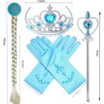 Pandoli Prenses Frozen Elsa Taç Asa Eldiven Örgülü Saç Seti 4 Parça