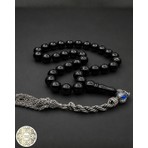 Siyah İnci Oltutaşı Yuvarlak Kesim Sade Gürcistan Oltusu st000184