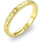 Söğütlü Silver 925 Ayar Gümüş Yüzük Altın Kaplama Başak Motifli Yüzük - Ayarlanabilir Örgü Modeli Taşsız Kadın Yüzük SGTL13512GOLD