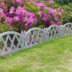 Dekozum Bahçeart Bahçe Çiti Plastik Dekoratif Bahçe Dekorasyon Çiti Bahçe Düzenleme Panel Çit Beyaz 1 Adet 60 cm