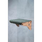 Light Star Cama Yapışan Vantuzlu Kedi Yatağı - Ahşap Geniş Peluş Kedi Hamağı (8 kg Taşıma), Yeşil(Haki)
