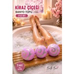 BB Bath Box Japon Kiraz Çiçeği Kokulu Banyo Topu, Nem Bombası, Jakuzi, Küvet & Manikür, Pedikür Topu 3 Adet 130 Gr