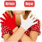Unisex Çocuk Kırmızı Beyaz Renk & Bando & Pandomim & Gösteri & Merasim Eldiveni & 23 Nisan & 19 Mayıs & 29 Ekim
