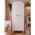 Afilli Gemici Oval 2 Kapaklı Dolap Tamamı Mdf Pembe