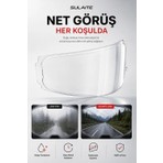 Sulaite Motosiklet Kask Buğu Önleyici Pinlock Kask Vizörü Buğu Önleyici Lens Net Görüş Sağlayan Anti Fog Film