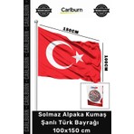 Carlburn #şanlıbayrak Kaliteli Dış Mekan Solmaz 100X150 cm Alpaka Kumaş Ay Yıldızlı Şanlı Türk Bayrağı