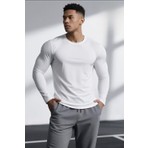 Oksit Ark Erkek Likralı Dar Kesim Uzun Kollu Spor ve Günlük T-Shirt