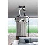 St. Morritz Clover Siyah Tekli Plafonyer LED Günışığı Ultra Ledli Salon Mutfak Oda Hol Ledli Avize