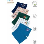 Özkan Underwear Özkan 31802 5'li Paket Erkek Çocuk Pamuklu Yumuşak Şort Boxer Desenli Renkli Rahat Kullanım