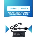 Electroll 48V Lifepo₄ Batarya Için 58.4V 10A Uzun Ömürlü Akıllı Şarj Cihazı