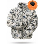 Ghassy Co. Erkek Isı Termal Iç Dış Sherpa Sonbahar Kış Tam Fermuarlı Peluş Polar Sweatshirt
