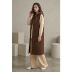 Kado Outlet Kado Online Kado Online Kapüşonlu Kapitone Uzun Yelek