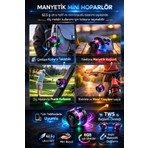 Mega Oto Market G200 Magsafe Mıknatıslı Bluetooth Speaker 5W – Mini Rgb Işıklı Telefon Standlı Kablosuz Hoparlör