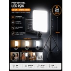 Azurtech Profesyonel 26CM LED Işık 3 Renk Modlu 2 Metre Tripod Standlı Ayarlanabilir Masa Lambası Aydınlatma