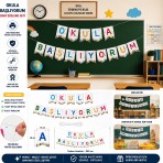 Bkmc Okula Başlıyorum Sınıf Süsleme Seti – Okula Hoş Geldin Bannerı | Ilkokul & Anaokulu Sınıf Dekorasyonu