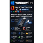  Windows 11 Pro Türkçe Format Belleği 16 GB USB + Orijinal Dijital Key
