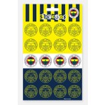 Fenerbahçe Sticker Seti Sarı Lacivert Arma - Lisanslı Orijinal