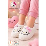 Albishoes Kız Çocuk Panduf Ev Patiği Pamuk Astarlı Karakter Figürlü Ev Kreş Ayakkabı Kity Desenli