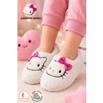 Albishoes Kız Çocuk Panduf Ev Patiği Pamuk Astarlı Karakter Figürlü Ev Kreş Ayakkabı Kity Desenli