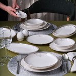 Güral Porselen ATINA-65781 Bantlı 54 Parça 12 Kişilik Porselen Yemek Takımı