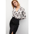 Sateen Desenli Düz Gömlek - Siyah