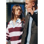 Mango Polo Yaka Çizgili Kazak