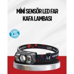 Elitse Sensörlü LED Kafa Lambası Kırmızı Beyaz Işık Ayarlanabilir