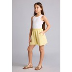 DeFacto Regular Fit Keten Karışımlı Şort Kız Çocuk H1222A826HS