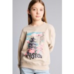 DeFacto Relax Fit Bisiklet Yaka Baskılı Sweatshirt Kız Çocuk E6843A825WN