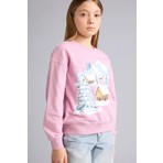 DeFacto Relax Fit Bisiklet Yaka Baskılı Sweatshirt Kız Çocuk E6843A825WN