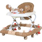 Prego Bunny Yürüteç Kahverengi Tekerlekli Katlanabilir ve Ergonomik Tasarımlı Bebek Yürüteci
