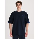 Fenerbahçe Lacivert Trend Triko Bantlı Erkek Oversize Tshirt