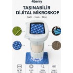 4berry Taşınabilir Fotoğraf Çekebilen Dijital Mikroskop 1000X – 2.4” IPS Ekran, 2 Mp Kamera, 8 LED Işık, Type-C Şarjlı