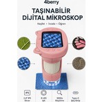 4berry Taşınabilir Fotoğraf Çekebilen Dijital Mikroskop 1000X – 2.4” IPS Ekran, 2 Mp Kamera, 8 LED Işık, Type-C Şarjlı