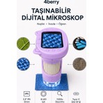4berry Taşınabilir Fotoğraf Çekebilen Dijital Mikroskop 1000X – 2.4” IPS Ekran, 2 Mp Kamera, 8 LED Işık, Type-C Şarjlı