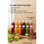 Saracan 12 Adet 50ML Kilitli Beyaz Kapaklı Şefaf Detokx Şişesi