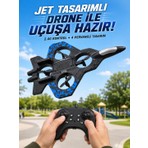 sbodurhome Jet Tasarımlı Uzaktan Kumandalı Drone 4 Pervaneli 2.4g 360 Derece Takla LED Işıklı Uçak