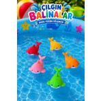 EVORADECO 5 Parça Suda Yüzen Çılgın Balina Banyo Oyuncağı 3 Boyutlu Eğlenceli Tasarım