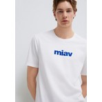 Mavi Miav Baskılı Beyaz Tişört 067153-620