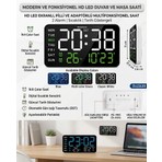 Neler Geldi Neler Hd LED Ekranlı Pilli Adaptörlü 2 Alarmlı Sıcaklık Tarih Göstergeli Duvar Masa Saati Fonksiyonel Saat