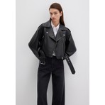 Mavi Siyah Suni Deri Crop Ceket 1110375-900