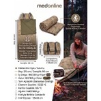 Med Online Geniş Kamuflaj Uyku Tulumu(-25 ) Su GEÇIRMEZ(220×90 Cm) 220 gr ELYAF/180 gr Polar Kamp&deprem