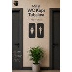 3Art Metal Metal Wc Tabelası Kadın Erkek Seti – Wc Yönlendirme Levhası