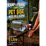 Mirasell 5 Litre Pet Şişe Katlanır Musluklu Su Bidonu Kapağı (1 Adet) , Kampta ,karavanda , Piknikte  Outdoor Akordiyon Su Bidonuna Dönüştürün.