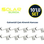 Galvanizli Güneş Paneli Sabit Kiremit Çatı Kancası Solar Montaj Aparatı 10’lu Set